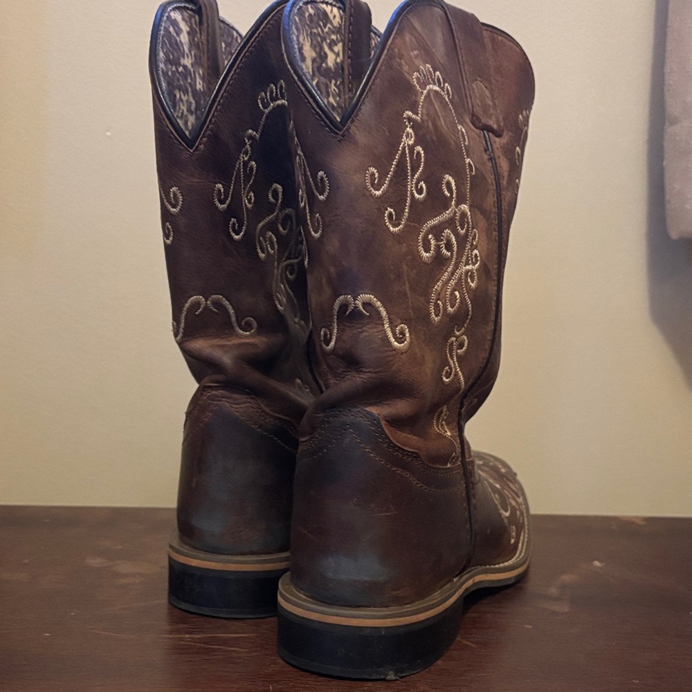 Brown Embroidered Western Boots - image 4
